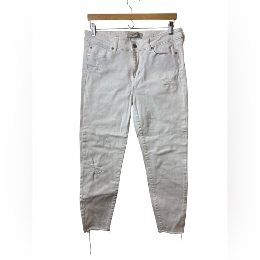 LIVERPOOL | white denim jeans the crop 10/30 10 30